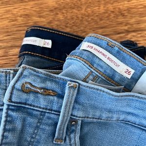 Two pairs of Levi’s 315 shaping boot cut